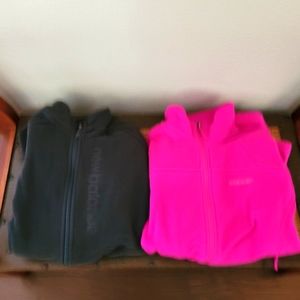 Large fleece zip up jackets Columbia and New Balance